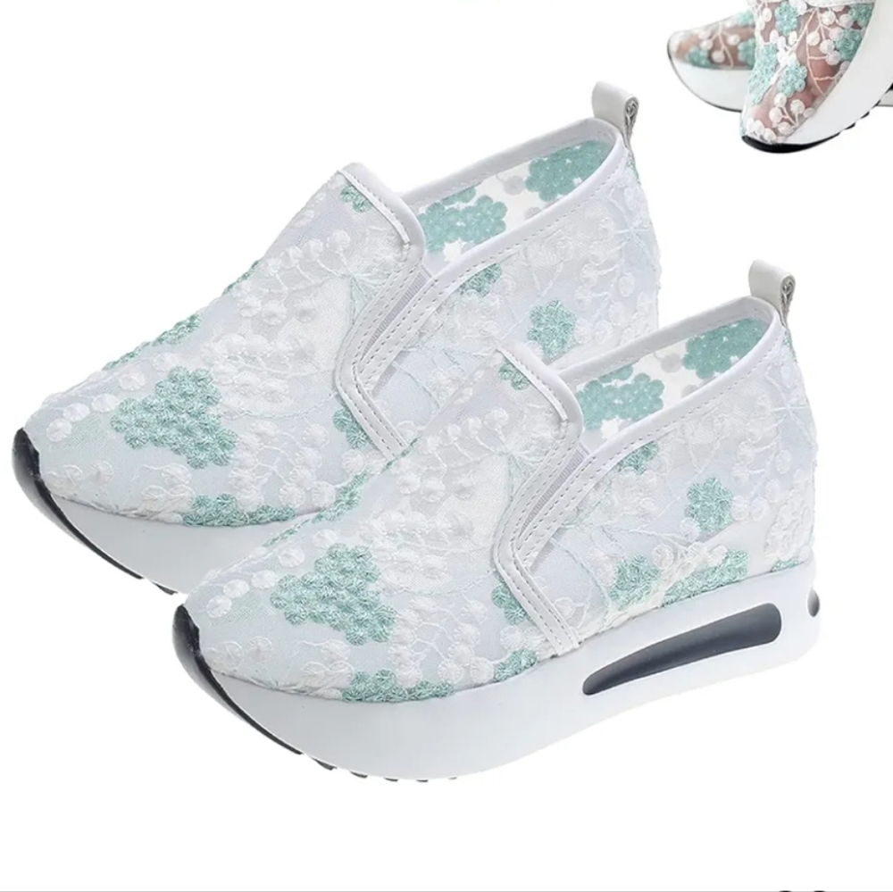 Sneaker Floral Mesh Sneakers, Lace Mesh Size 7
